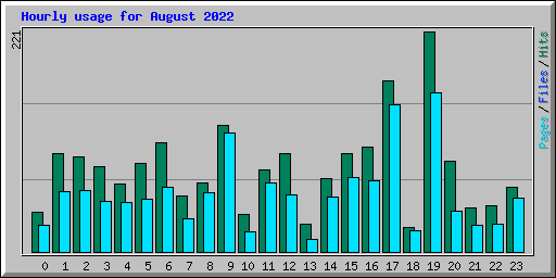 Hourly usage for August 2022