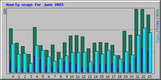 Hourly usage for June 2023