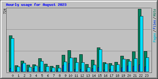 Hourly usage for August 2023