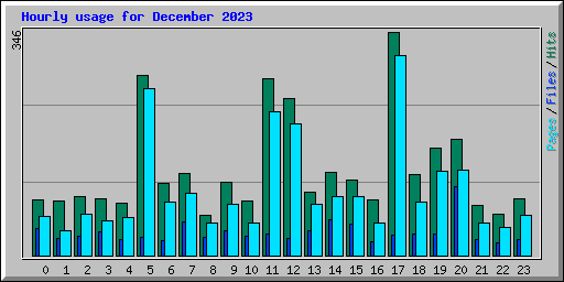 Hourly usage for December 2023