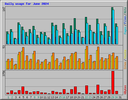 Daily usage for June 2024