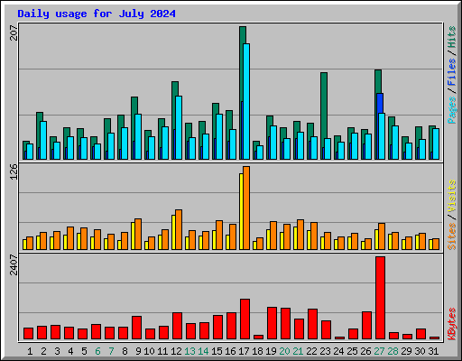 Daily usage for July 2024