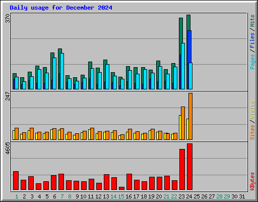 Daily usage for December 2024