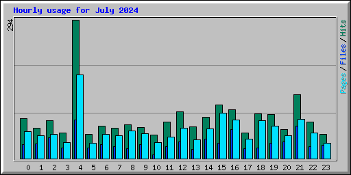 Hourly usage for July 2024