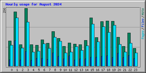 Hourly usage for August 2024